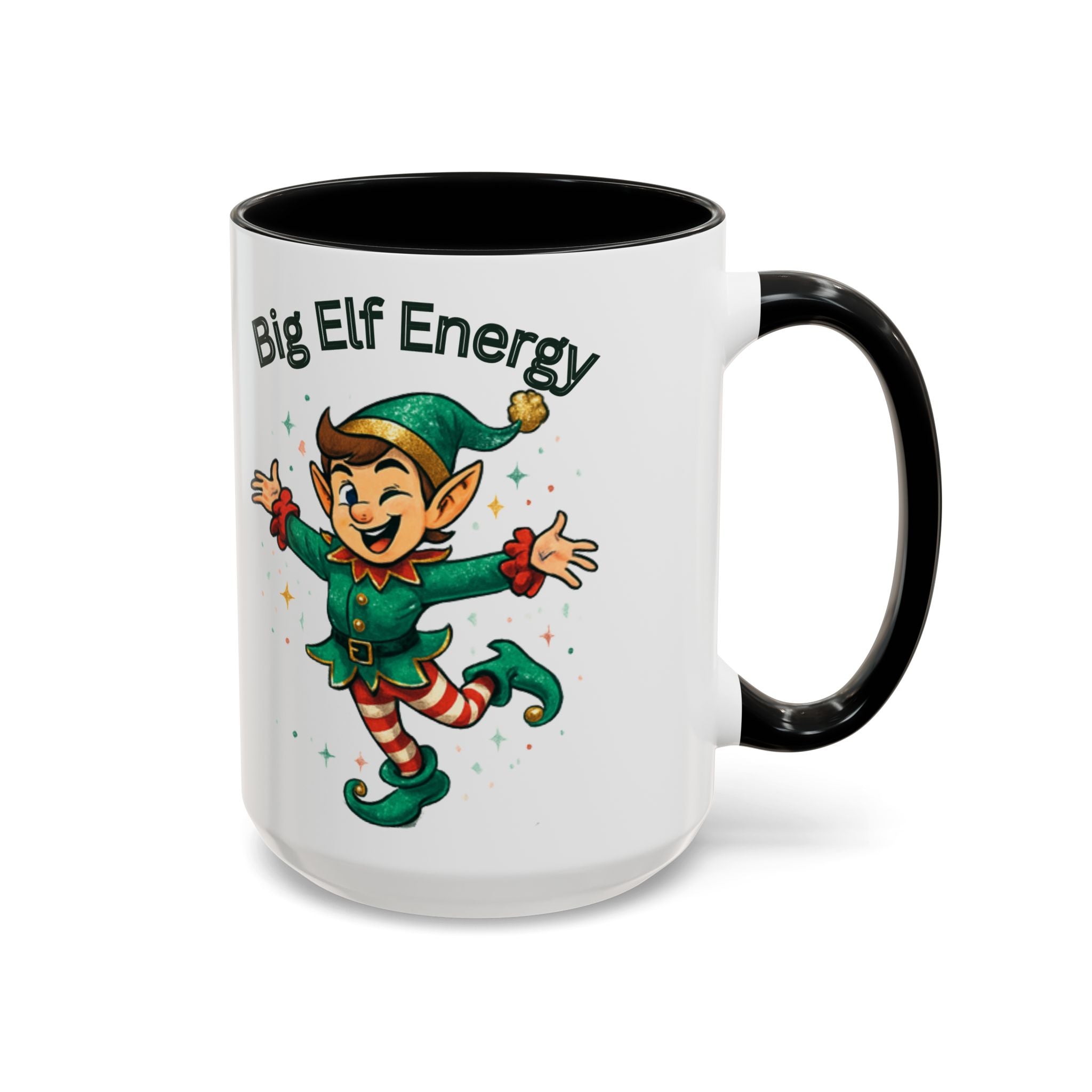 Big Elf Energy Coffee Mug — Holiday Christmas Elf Accent Mug (11/15oz)