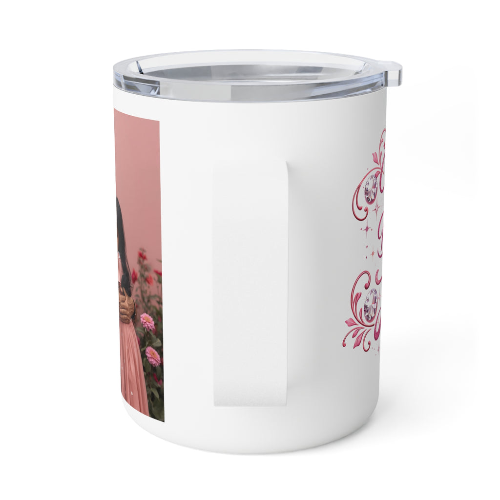 Mother's Day Photo Insulated 10oz Coffee Mug - 'Spend the Month With Mom' Floral Script