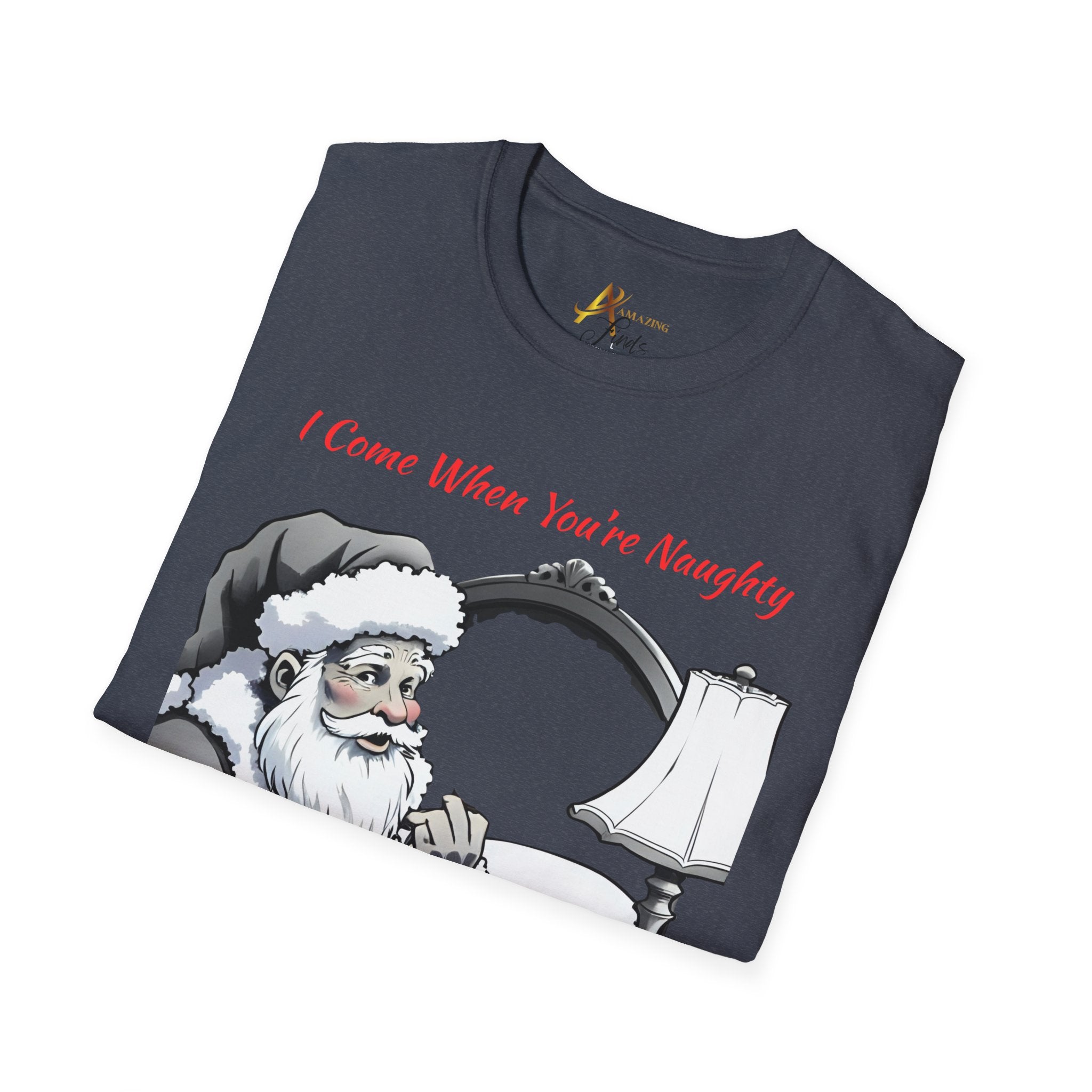 Adult Themed Santa In Bed T-Shirt – 'I Come When You’re Naughty' Christmas Attire