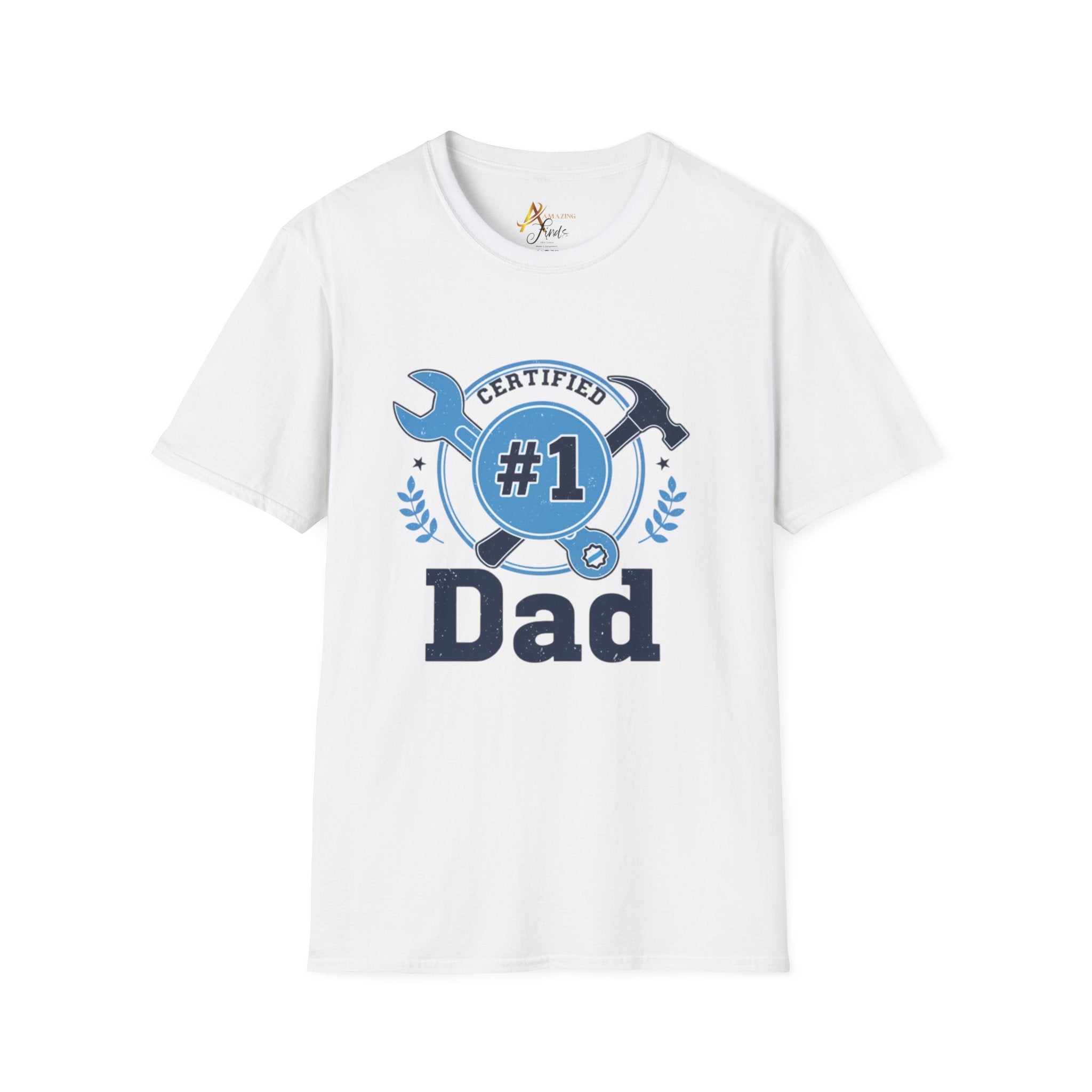Certified #1 Dad T-Shirt — "Here's to the Best Dad Ever!" Personalized Family Message
