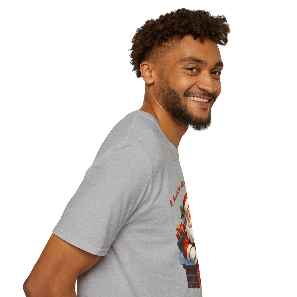 Adult Themed Santa Chimney T-Shirt - 'I Love Going Down' Christmas Attire