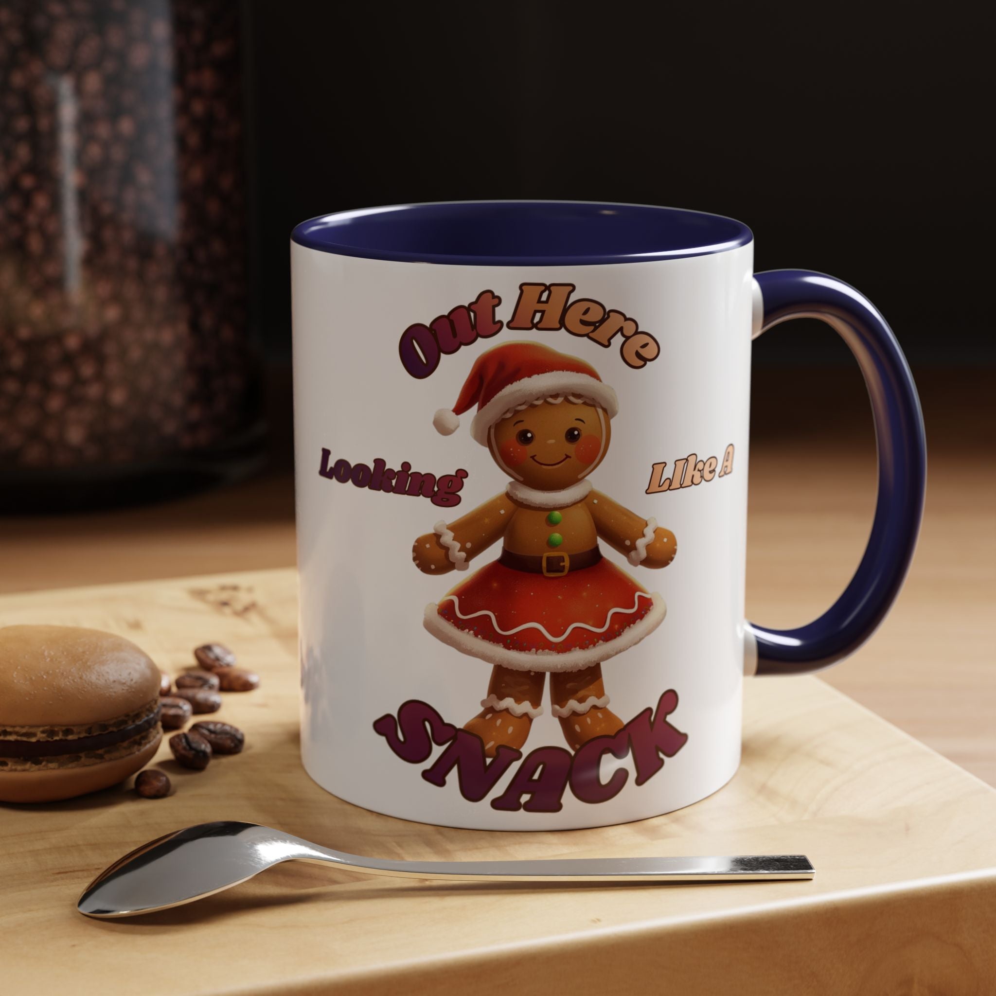 Festive Gingerbread Holiday Gift (11/15 oz) - 'Out Here Looking Like A Snack' Coffee Mug