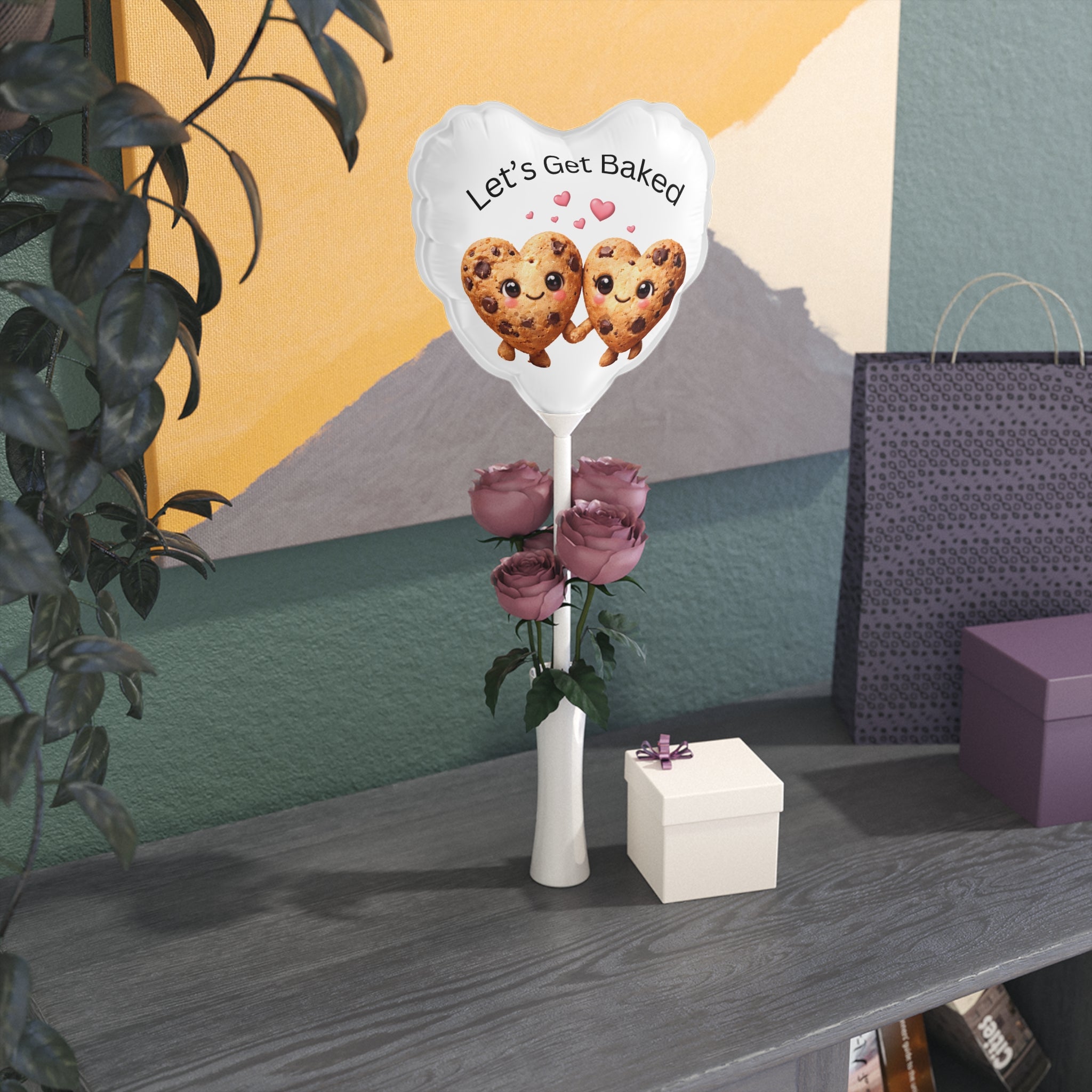 Let's Get Baked Heart Cookie 6" Balloon
