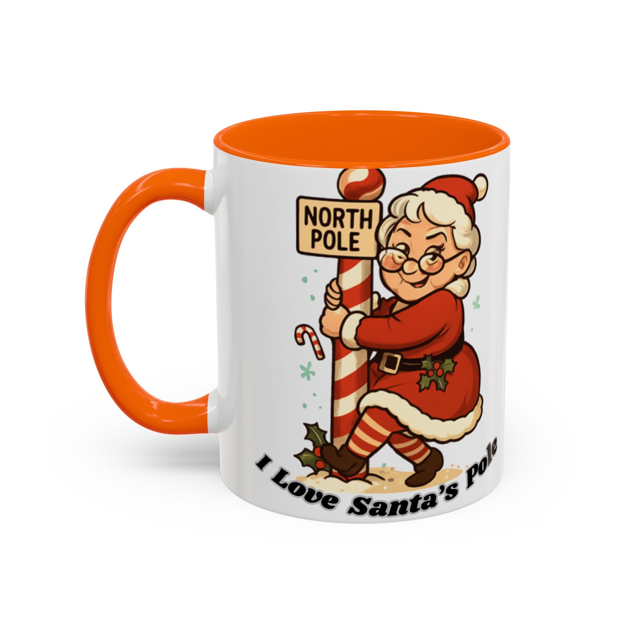 Festive Mrs. Claus Holiday Gift (11/15 oz) - 'I Love Santa's Pole' Coffee Mug