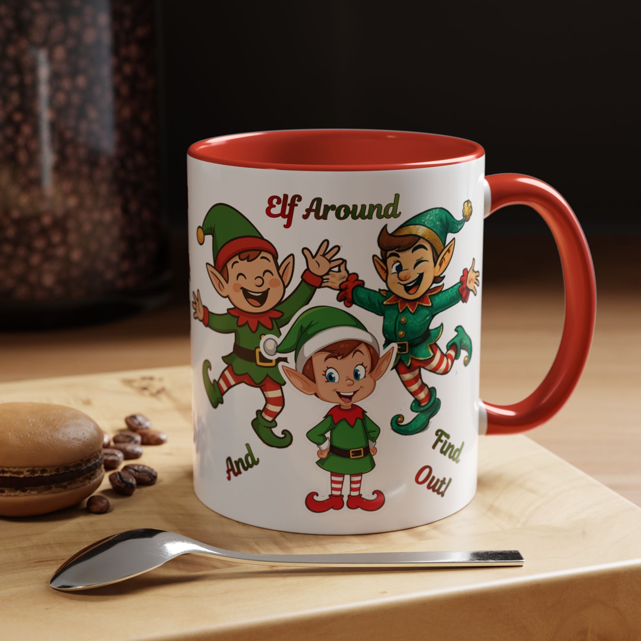 Funny Christmas Elf Holiday Mug (11/15oz) - 'Elf Around and Find Out' Christmas Mug