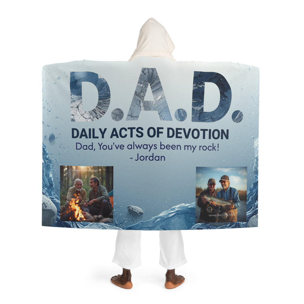 Personalized Father's Gift— Cozy Blue Framed Fleece Throw