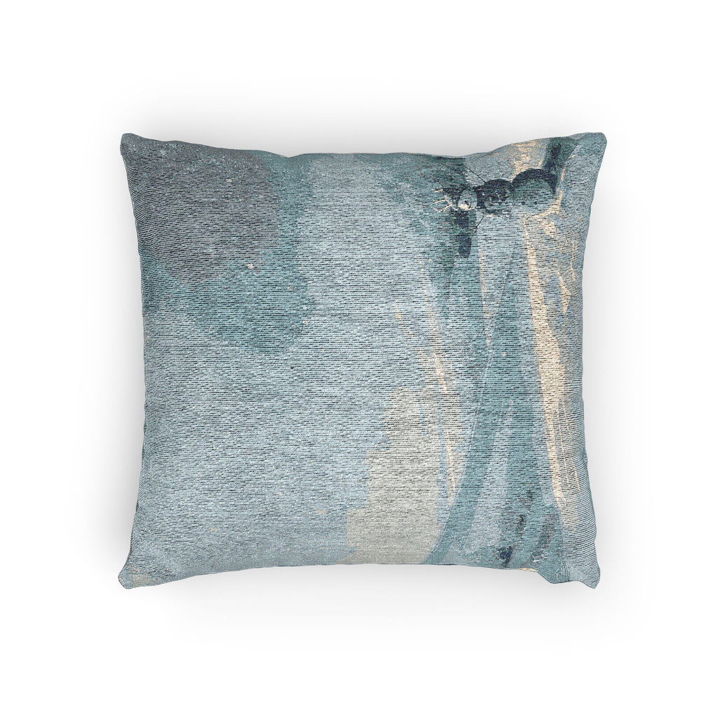 Snowman Woven Pillow — Serene snowy day