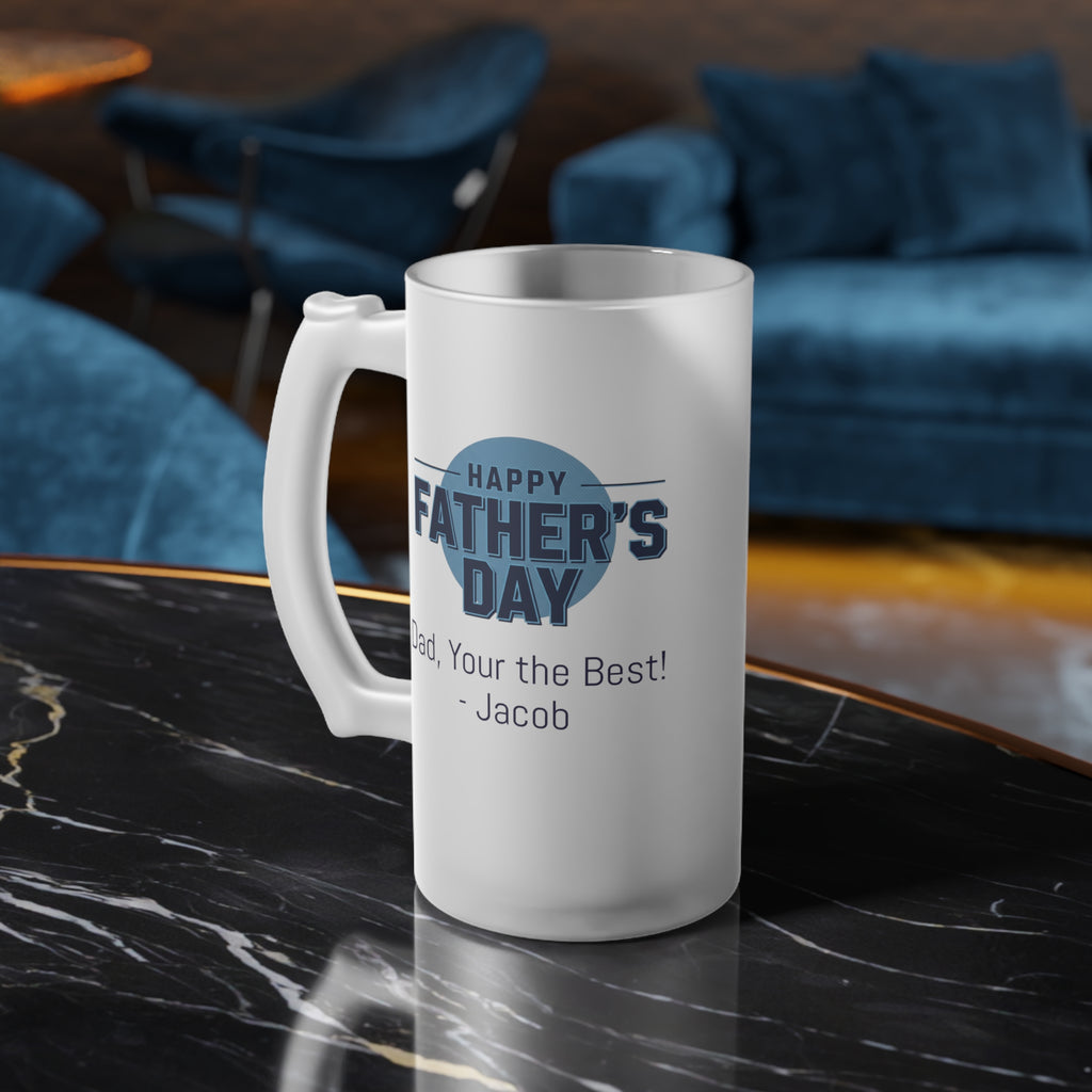 Frosted Glass Beer Mug — Personalized Father’s Day Photo Beer Stein