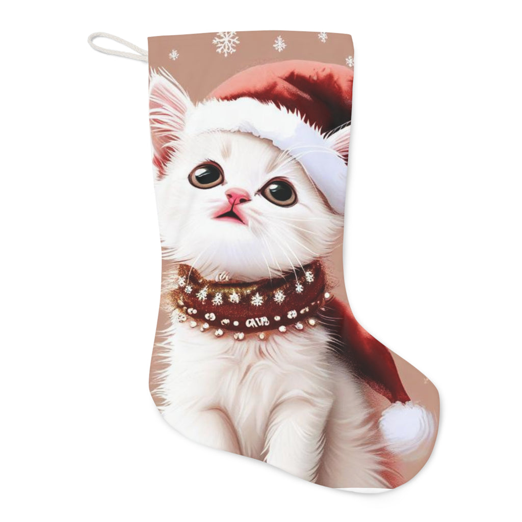 Cute Kitten Santa Stocking — Christmas Cat Holiday Stocking