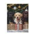 Christmas Labrador Puppies Velveteen Plush Blanket – Cozy Holiday Throw