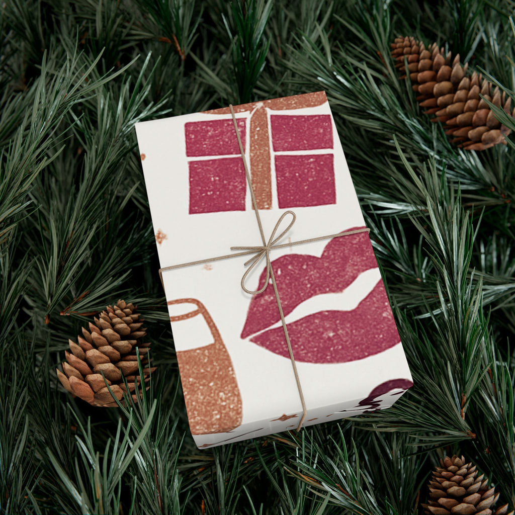 Festive Lips & Heels Holiday Wrapping - 29" x 72"