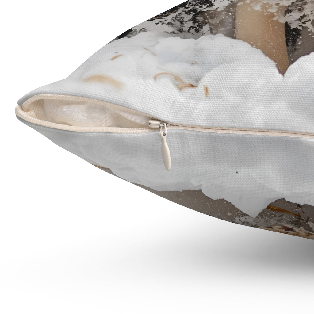 Cute Labrador Puppies Square Throw Pillow — Decorative Cushion for Dog Lovers