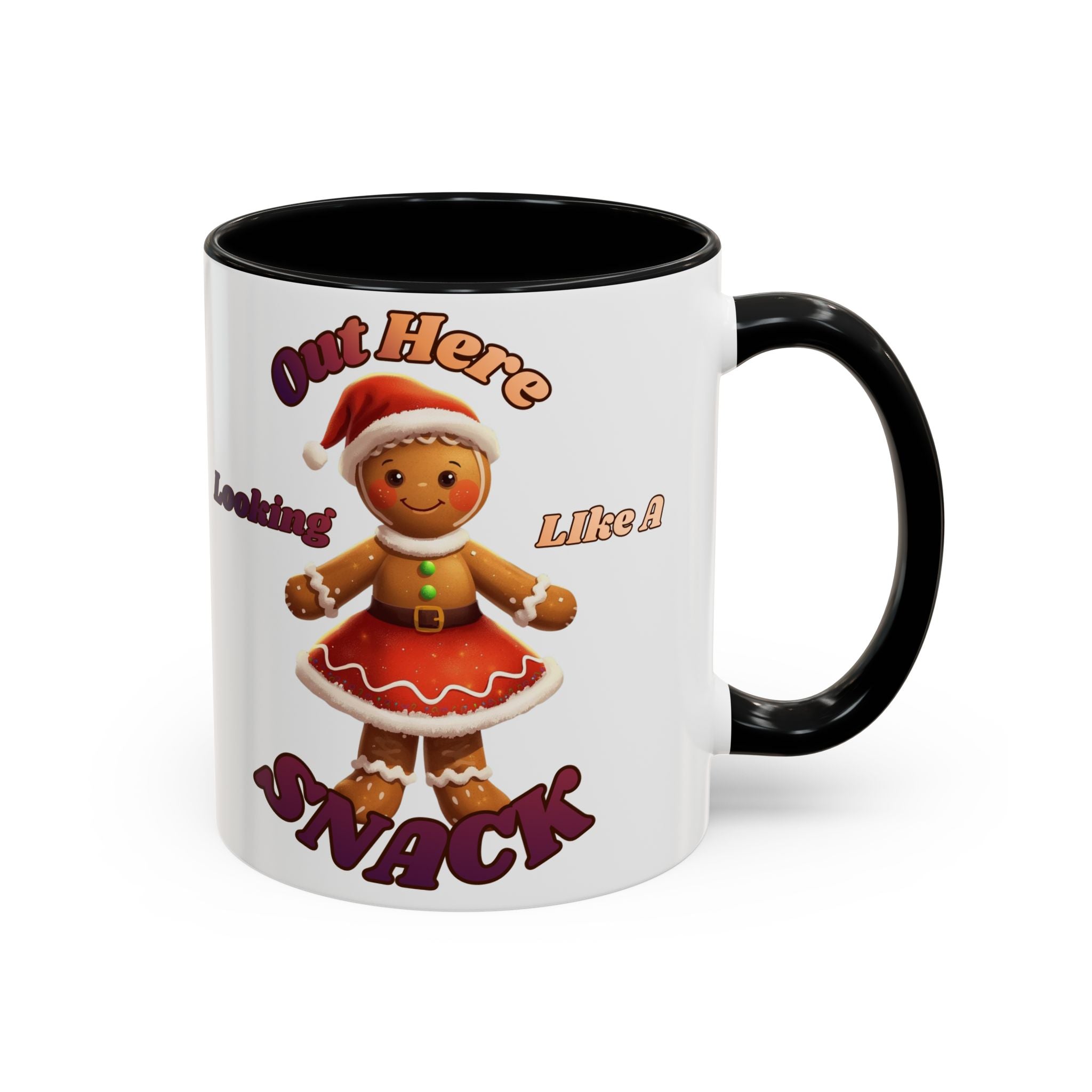 Festive Gingerbread Holiday Gift (11/15 oz) - 'Out Here Looking Like A Snack' Coffee Mug