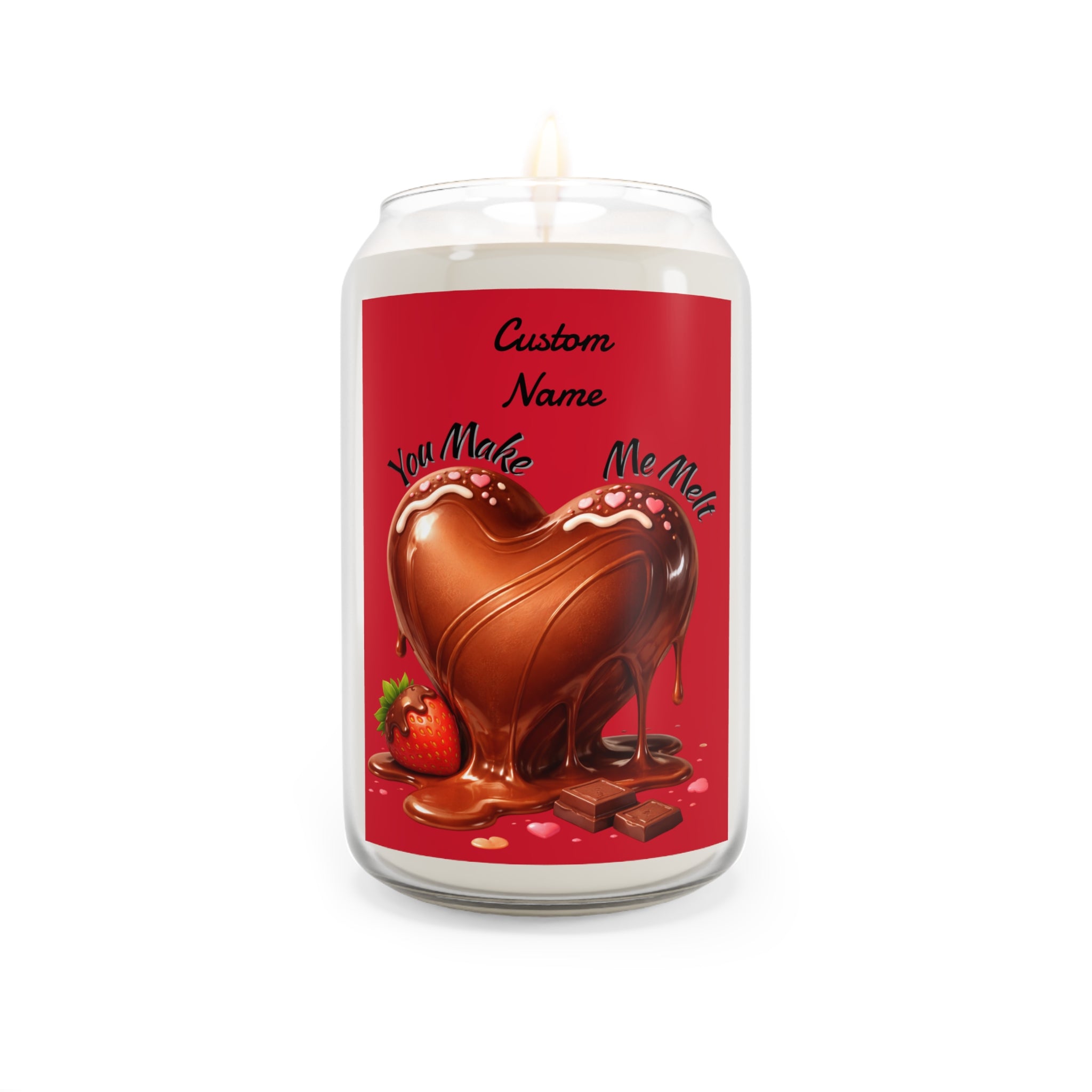 You Make Me Melt Chocolate Heart Scented Soy Candle — 13.75oz (Custom Name)