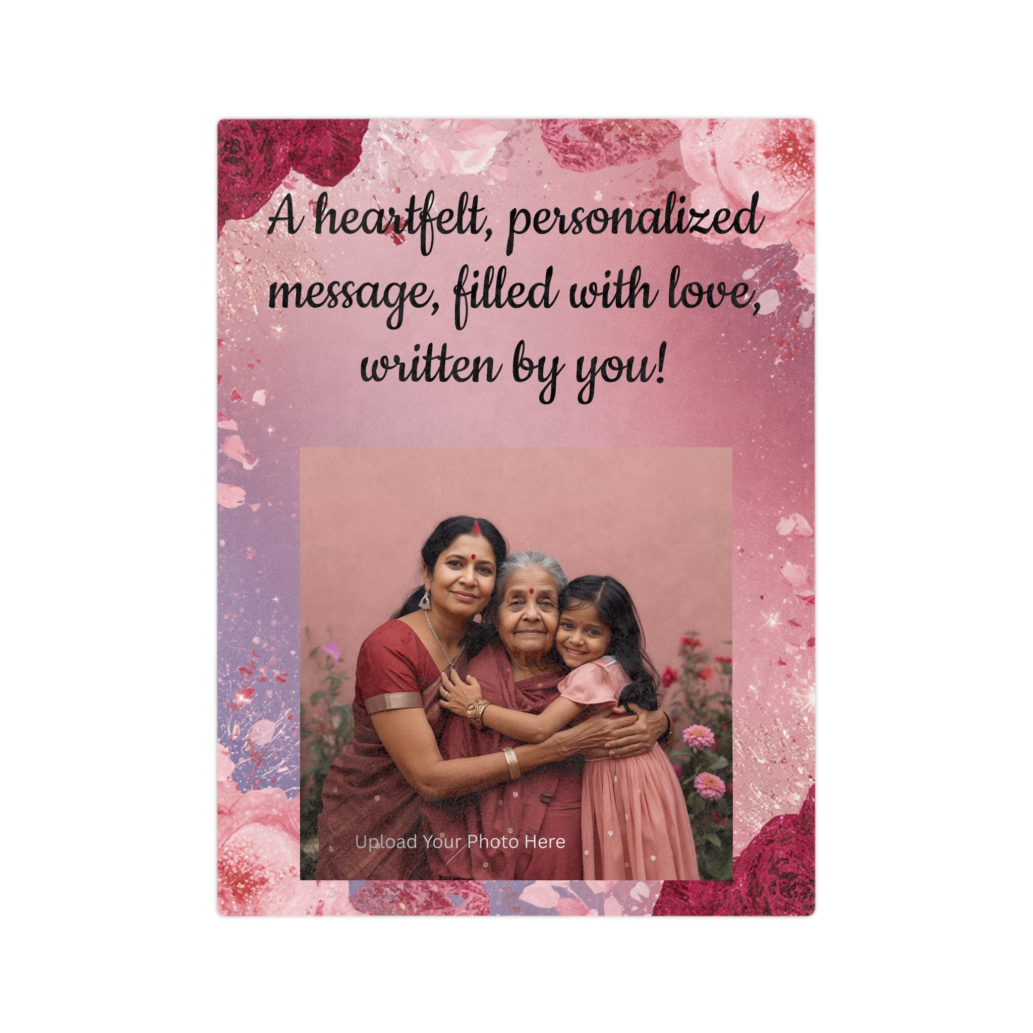 Personalized Photo Blanket - 'A Heartfelt, Personalized Message, Filled With Love Blanket for Mom & Grandma