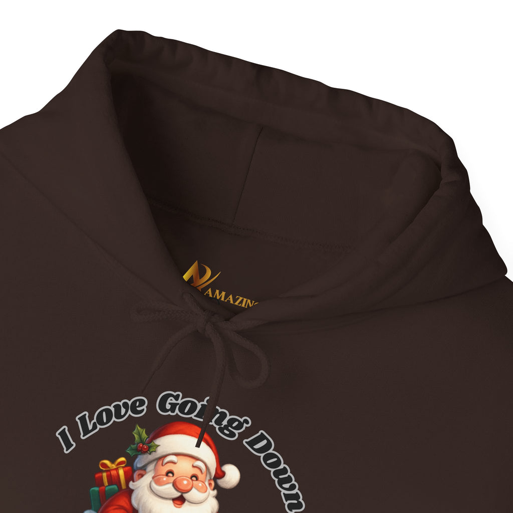 Adult Themed Santa Chimney Hoodie - 'I Love Going Down' Christmas Attire
