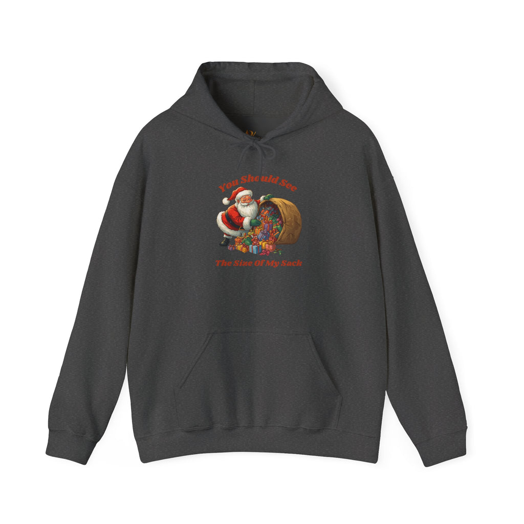 Adult Themed Santa Sack Hoodie — 'You Should See The Size Of My Sack' Christmas Attire