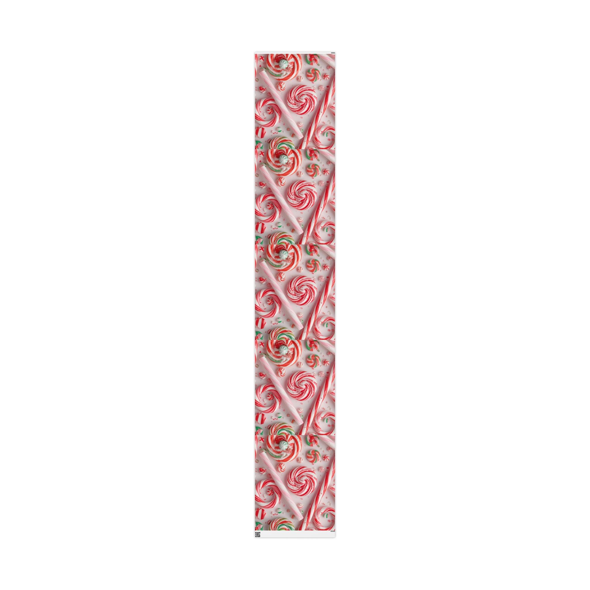 Candy Cane Swirl Wrapping Paper Roll — Festive Red & White Holiday Gift Wrap