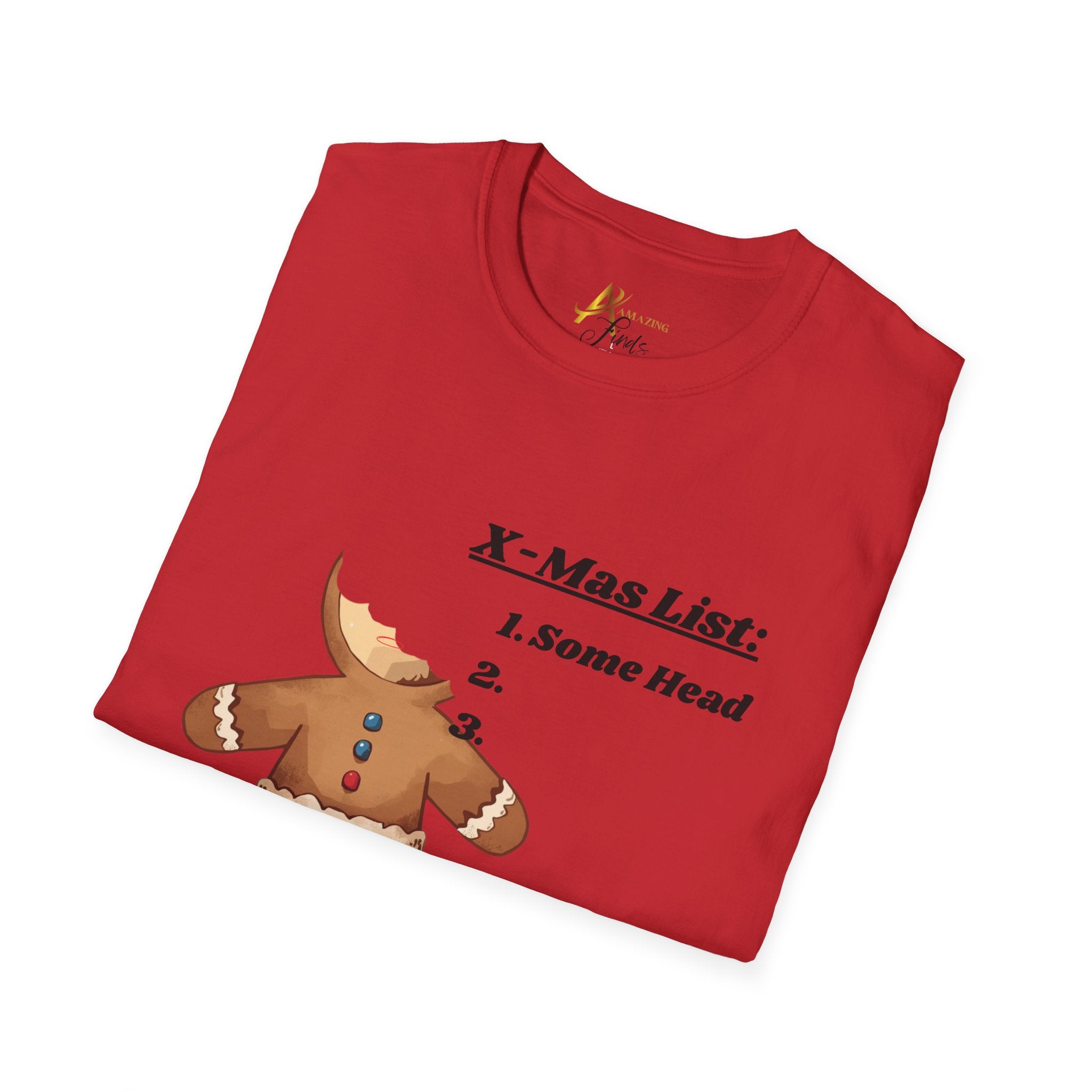 Adult Themed Gingerbread Man T-Shirt — 'All I Want For Christmas Is Some Head' Christmas Attire