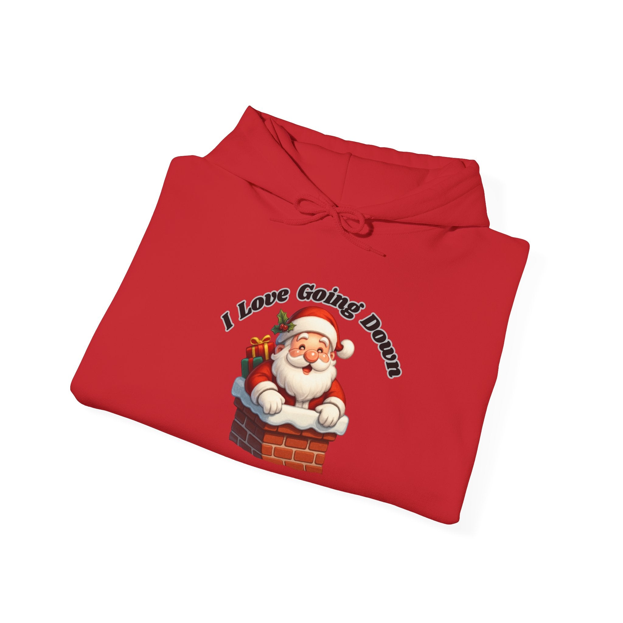Adult Themed Santa Chimney Hoodie - 'I Love Going Down' Christmas Attire