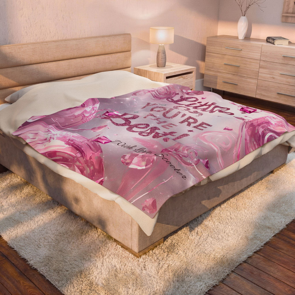 Little Sis You're the Best Plush Blanket — Personalized Velveteen Throw