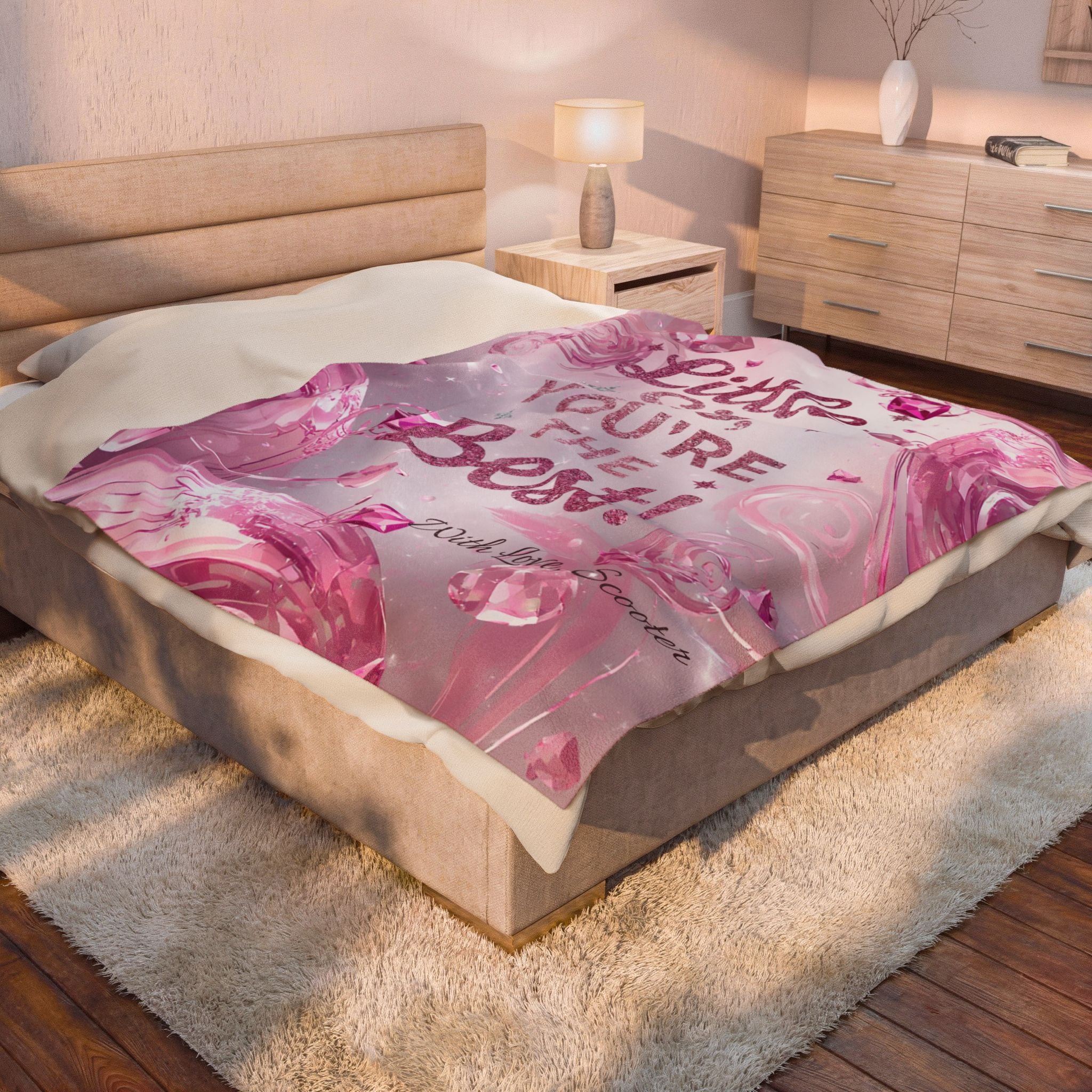 Little Sis You're the Best Plush Blanket — Personalized Velveteen Throw