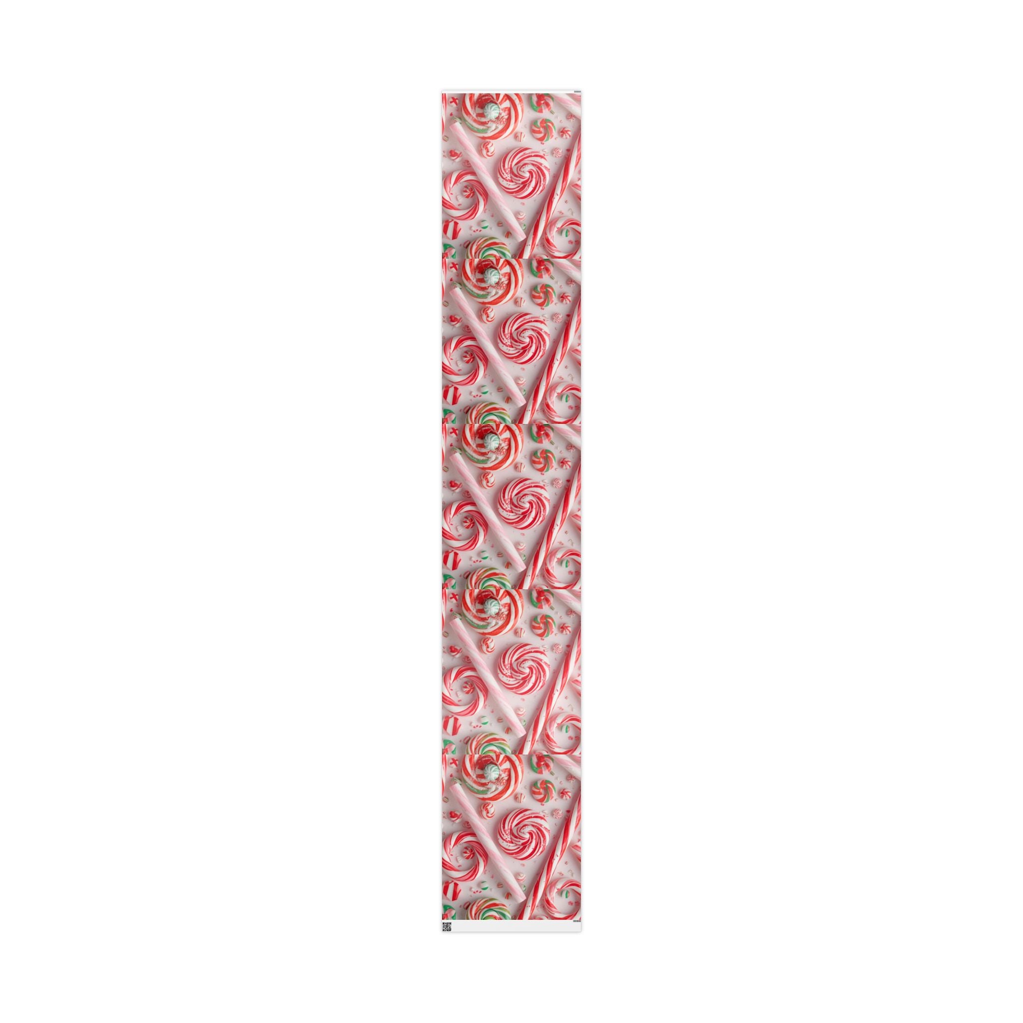 Candy Cane Swirl Wrapping Paper Roll — Festive Red & White Holiday Gift Wrap