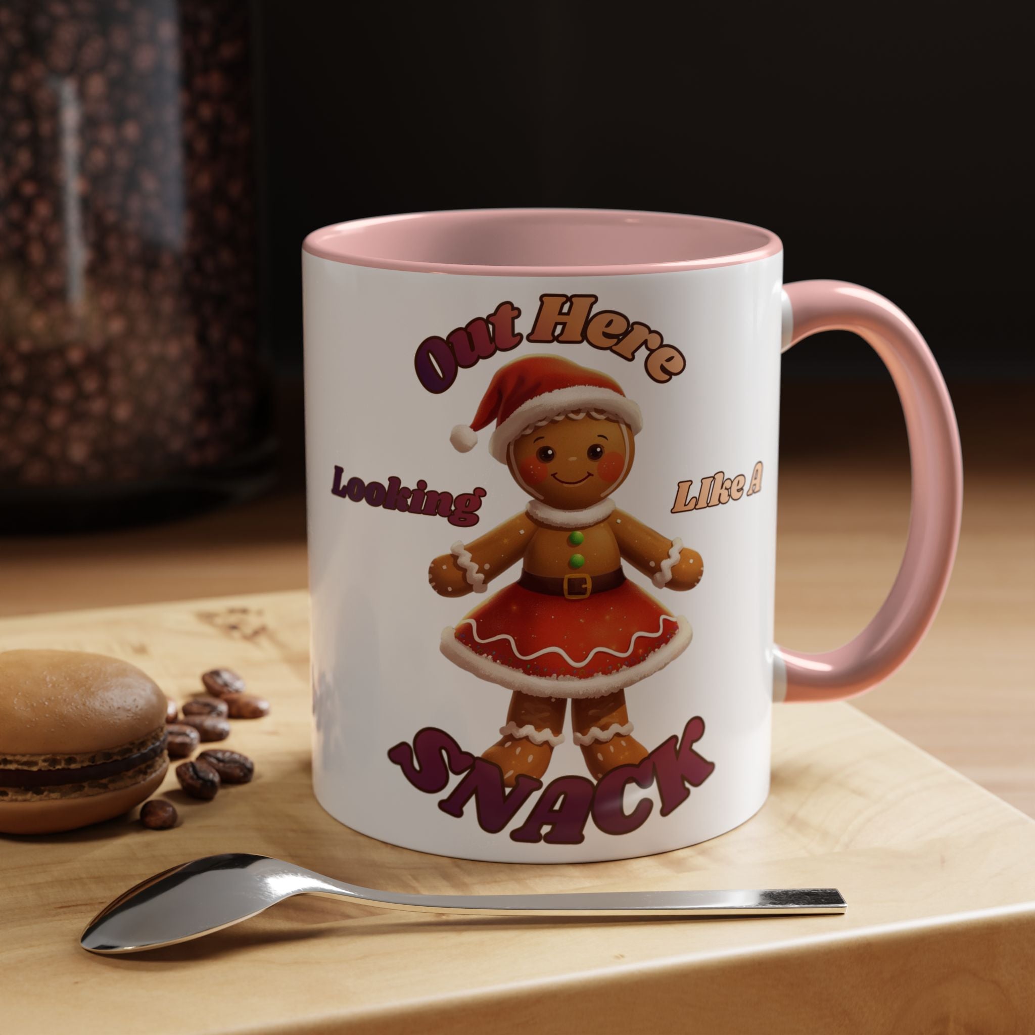 Festive Gingerbread Holiday Gift (11/15 oz) - 'Out Here Looking Like A Snack' Coffee Mug