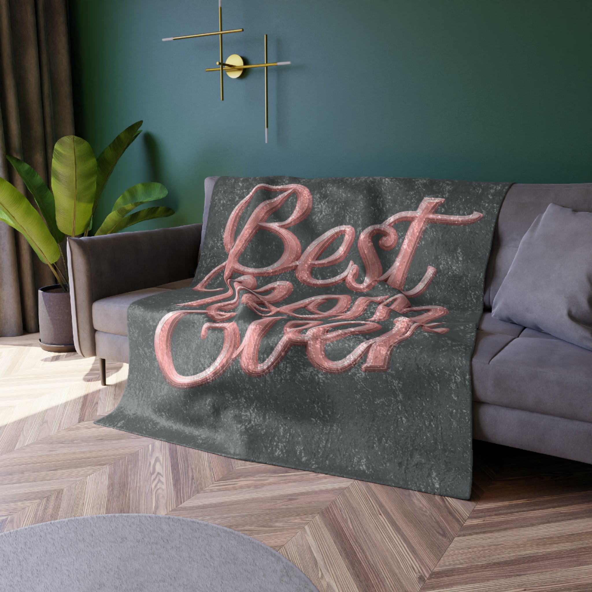 Crushed Velvet Blanket — "Best Mom Ever" Plush Throw for Mothers, Mother's Day Gift