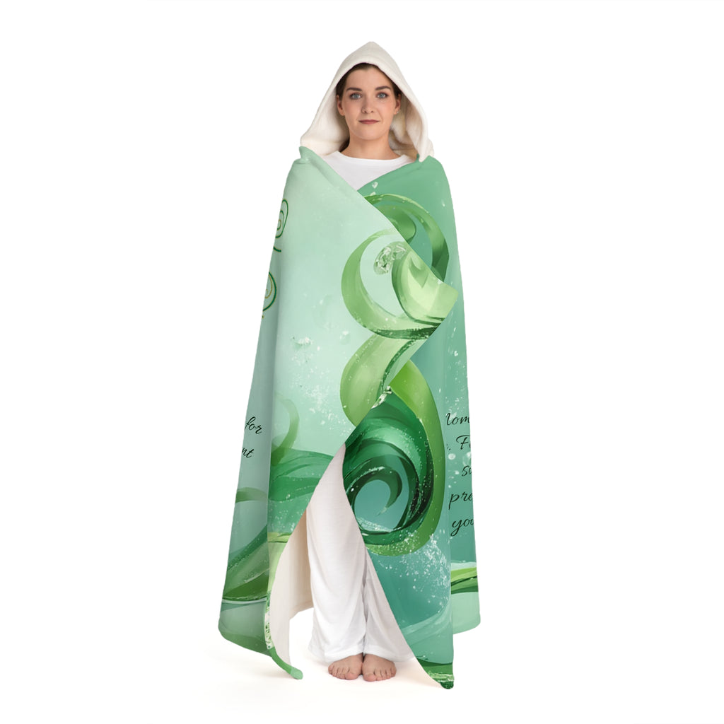 Personalized Hooded Sherpa Blanket — Cozy Hooded Fleece with Soothing Abstract Design