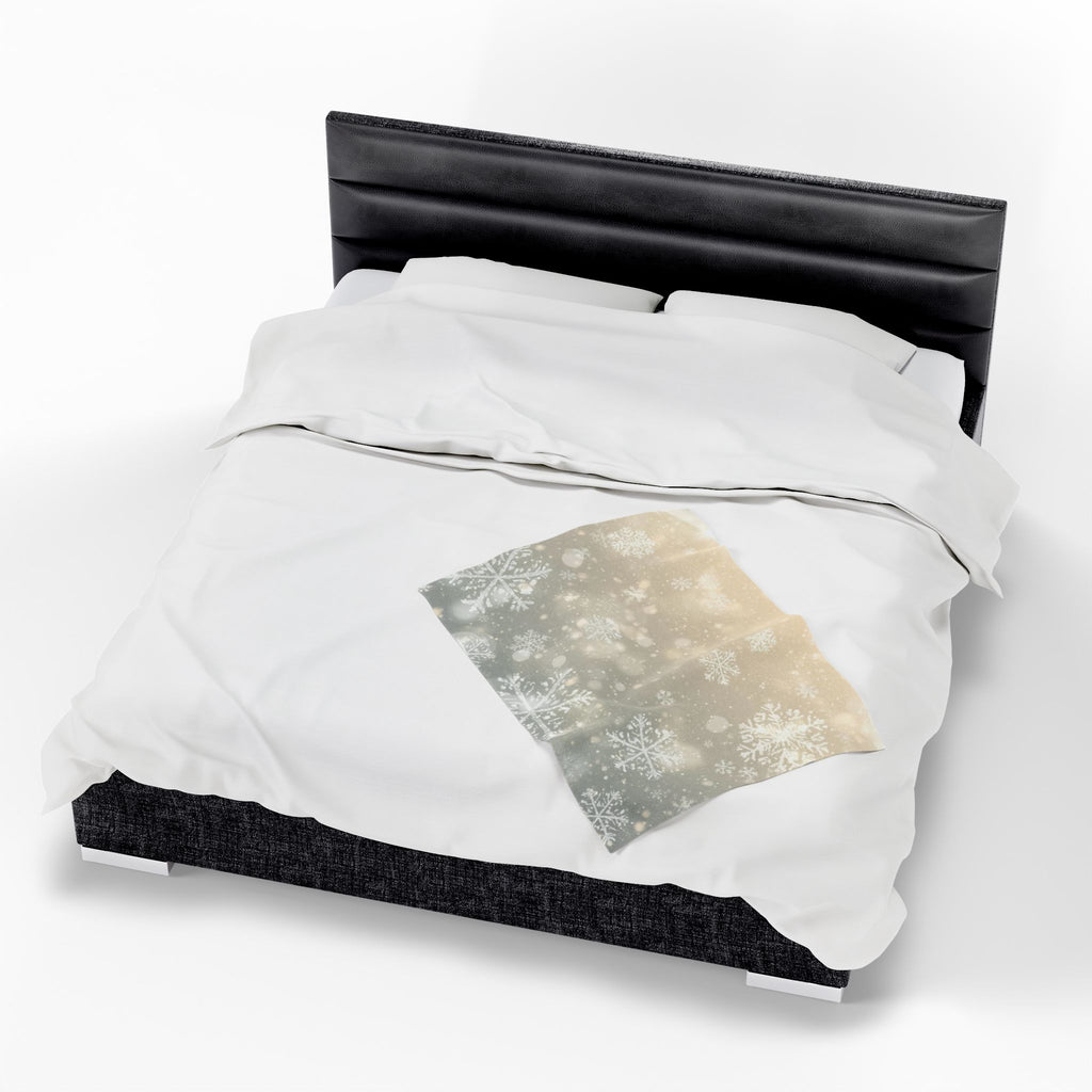 Snowflake Velveteen Plush Blanket — Cozy Winter Throw