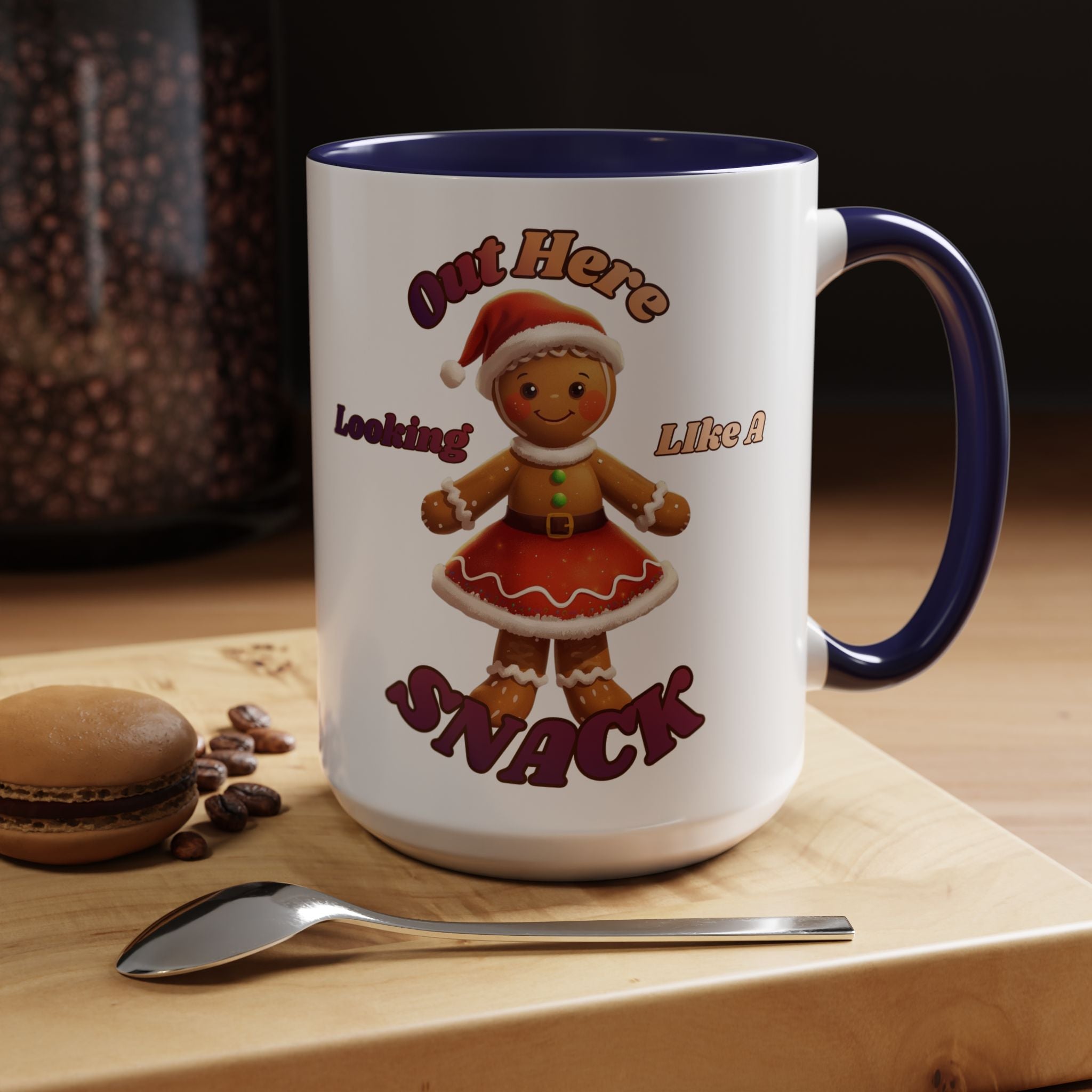Festive Gingerbread Holiday Gift (11/15 oz) - 'Out Here Looking Like A Snack' Coffee Mug