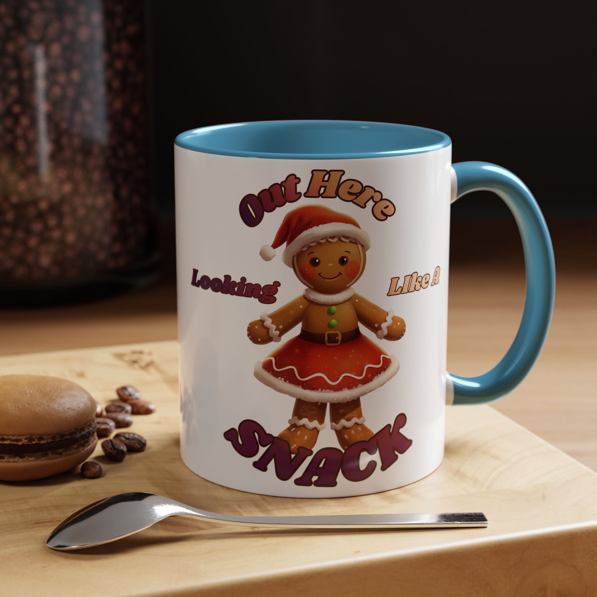 Festive Gingerbread Holiday Gift (11/15 oz) - 'Out Here Looking Like A Snack' Coffee Mug