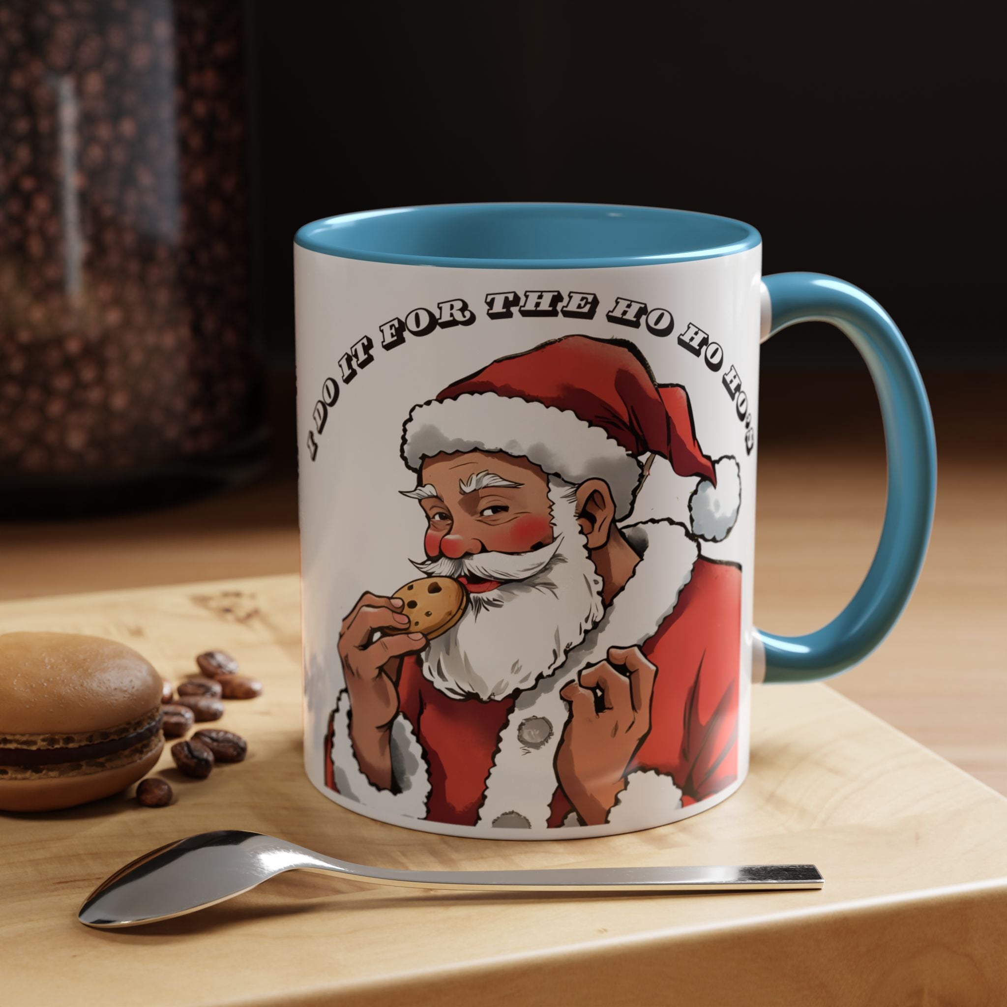 Coffee Mug - Santa Eating Cookie "I Do It For The Ho Ho Ho" Holiday Christmas Mug (11/15 oz)