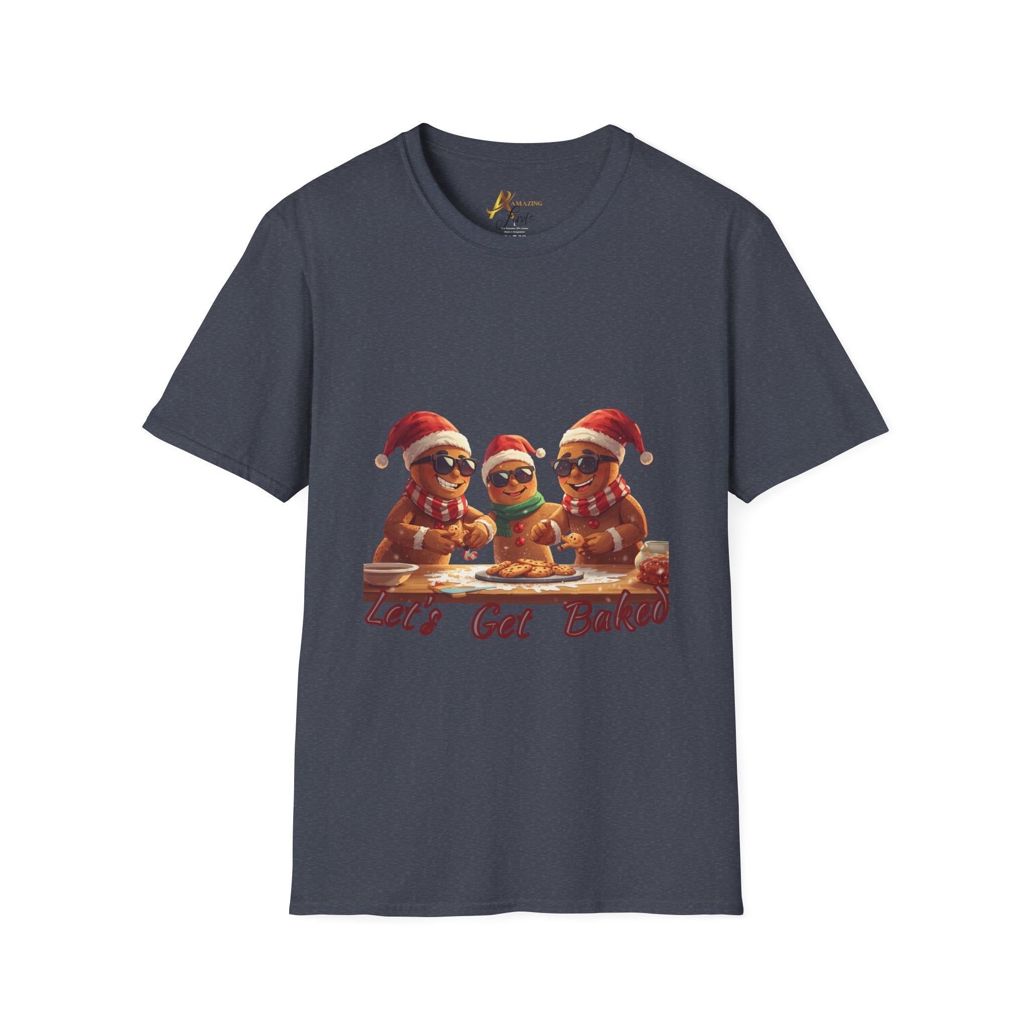 Adult Themed Gingerbread Men T-Shirt – 'Let's Get Baked' Christmas Attire
