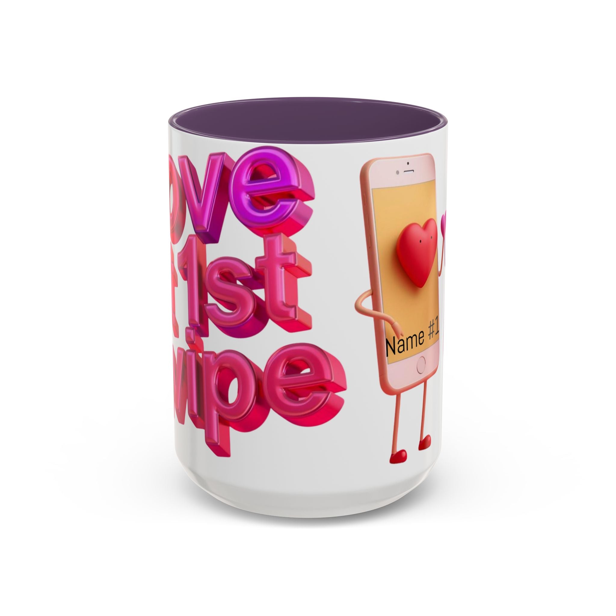 Personalized "Love at 1st Swipe" Couples Coffee Mug
