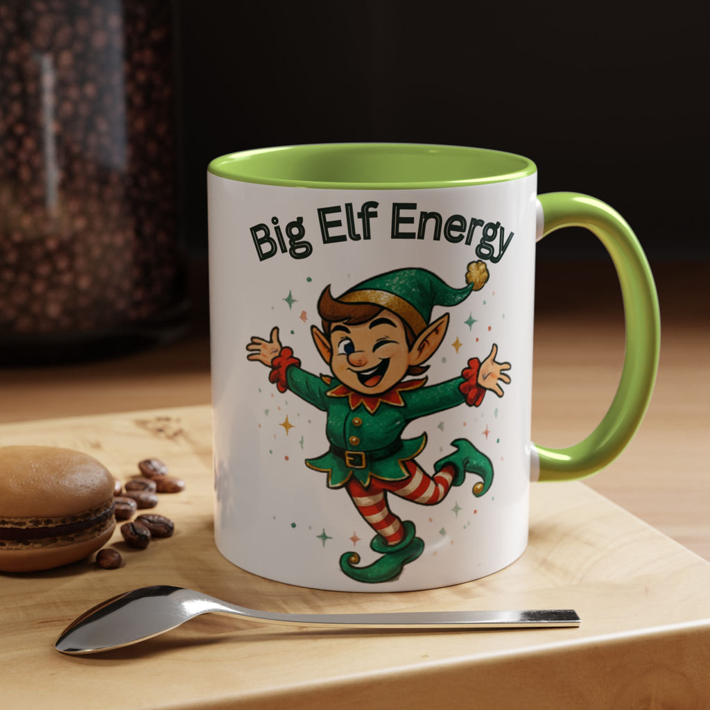 Big Elf Energy Coffee Mug — Holiday Christmas Elf Accent Mug (11/15oz)