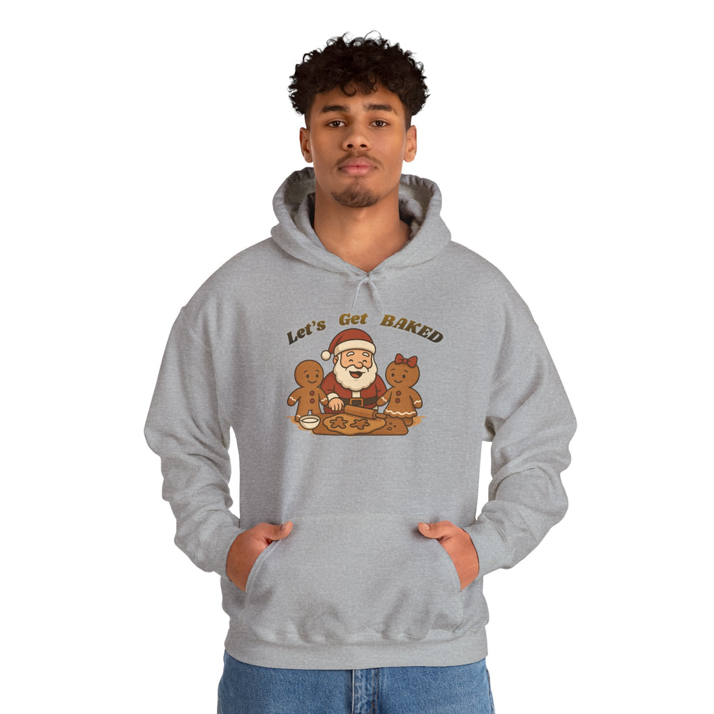 Adult Themed Santa Baking Hoodie — 'Let’s Get Baked' Christmas Attire