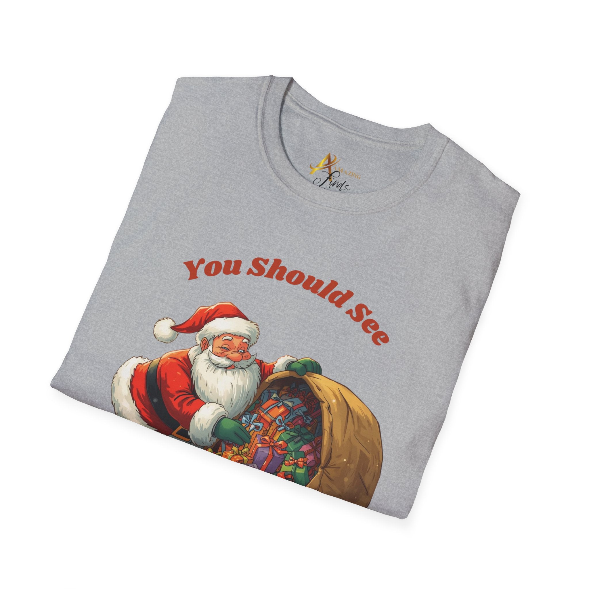 Adult Themed Santa with Sack T-Shirt - 'You Should See The Size Of My Sack' Christmas Attire