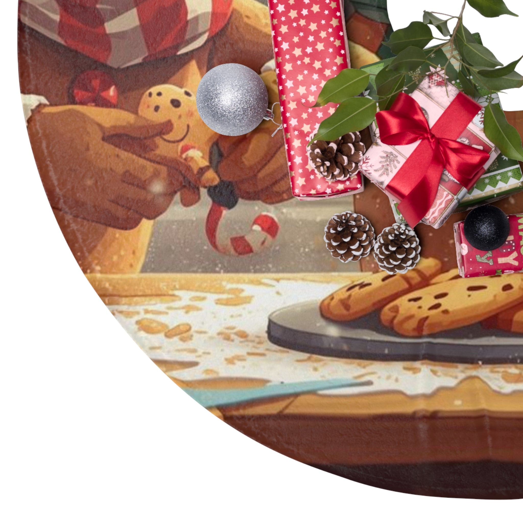 Gingerbread Cookie Party Christmas Tree Skirt