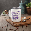 10oz Insulated Coffee Mug - "Smooth With Mom" Floral Portrait Design