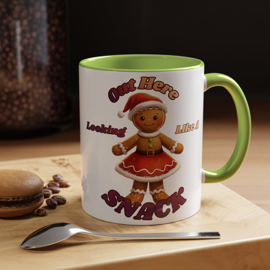 Festive Gingerbread Holiday Gift (11/15 oz) - 'Out Here Looking Like A Snack' Coffee Mug
