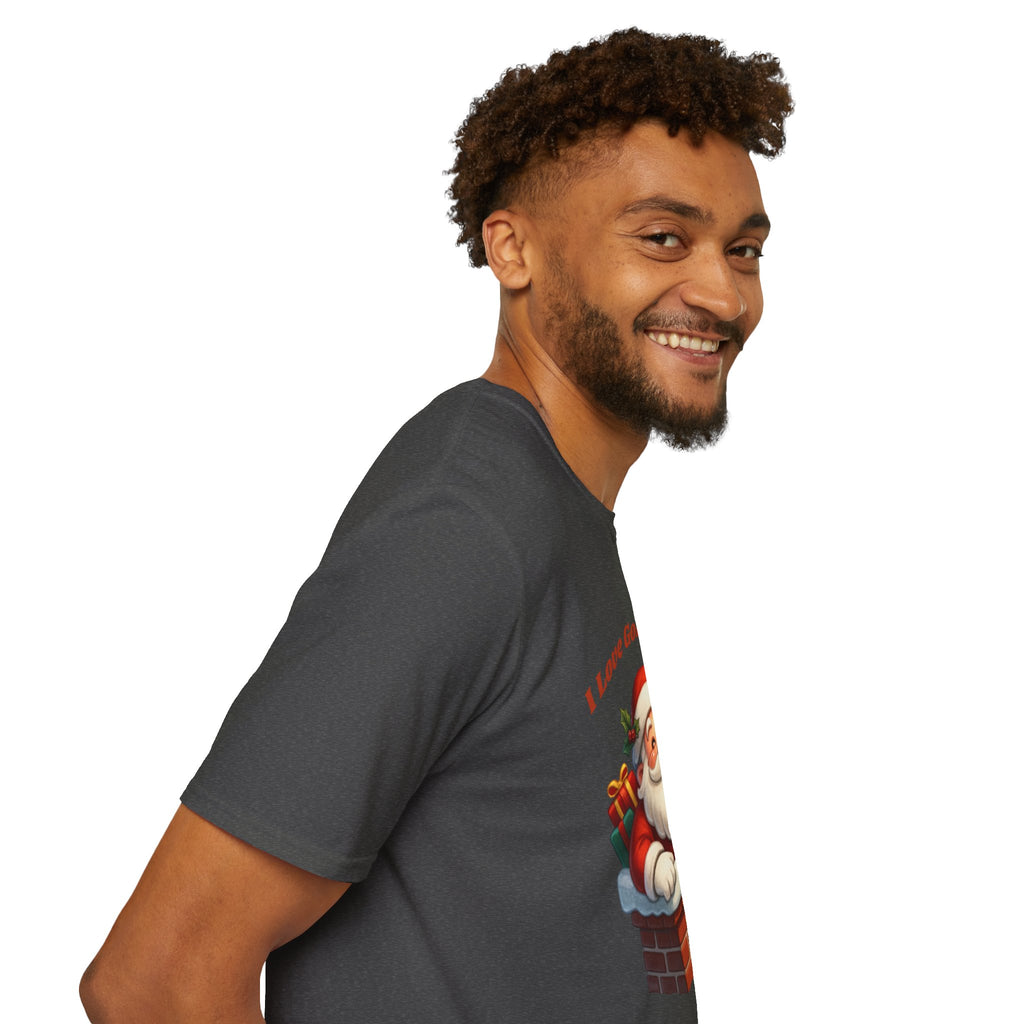 Adult Themed Santa Chimney T-Shirt - 'I Love Going Down' Christmas Attire