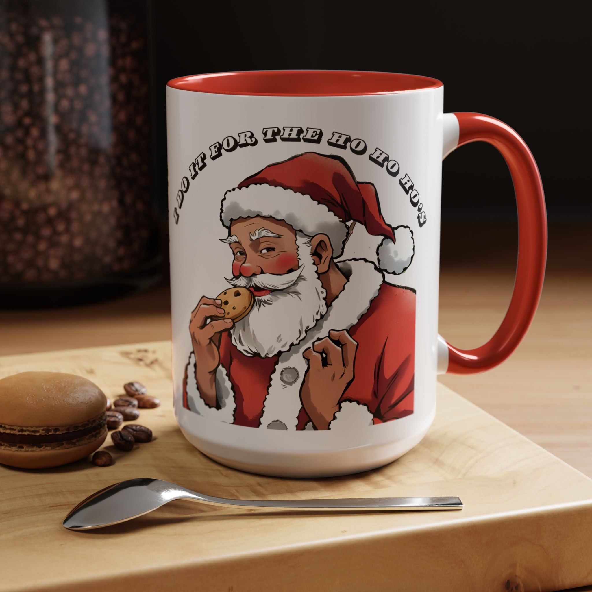 Coffee Mug - Santa Eating Cookie "I Do It For The Ho Ho Ho" Holiday Christmas Mug (11/15 oz)