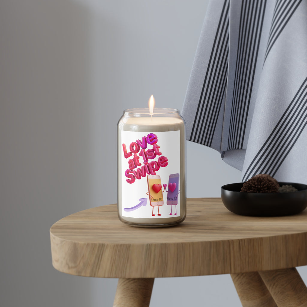 Soy Candle — “Love at First Swipe” Romantic Scented Candle (13.75oz)