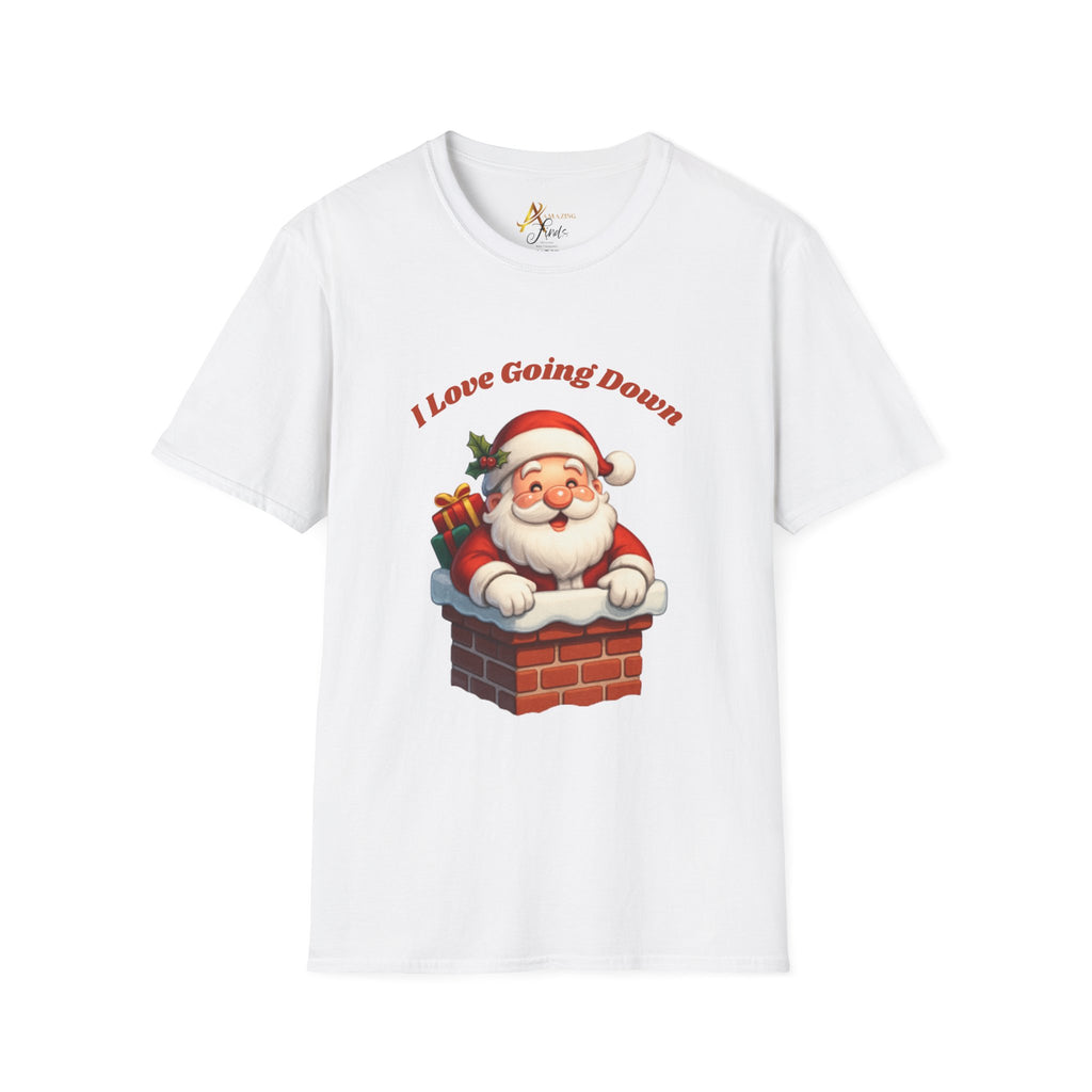 Adult Themed Santa Chimney T-Shirt - 'I Love Going Down' Christmas Attire