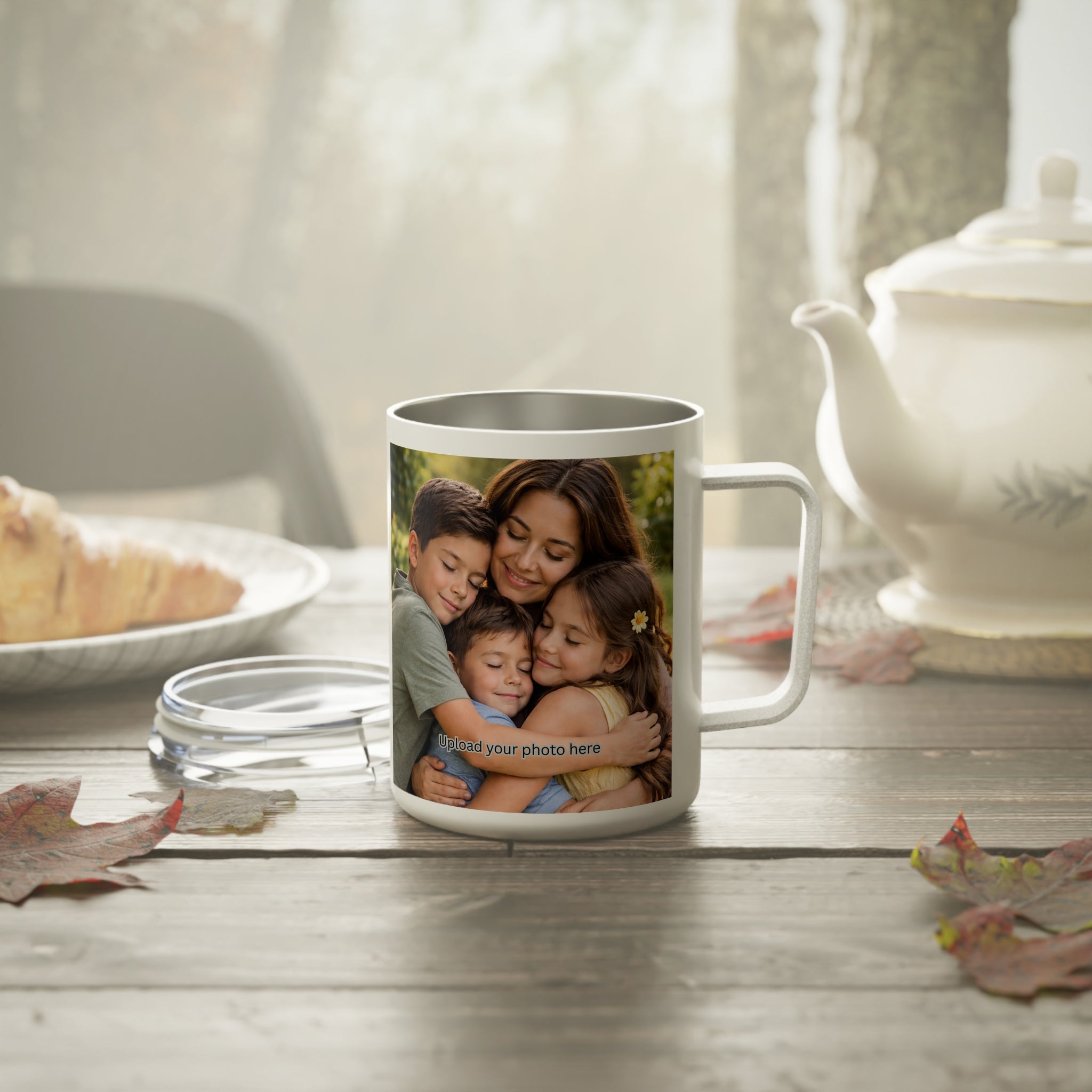 Photo Collage 10oz Insulated Coffee Mug — "Warmth Begins With Mom"