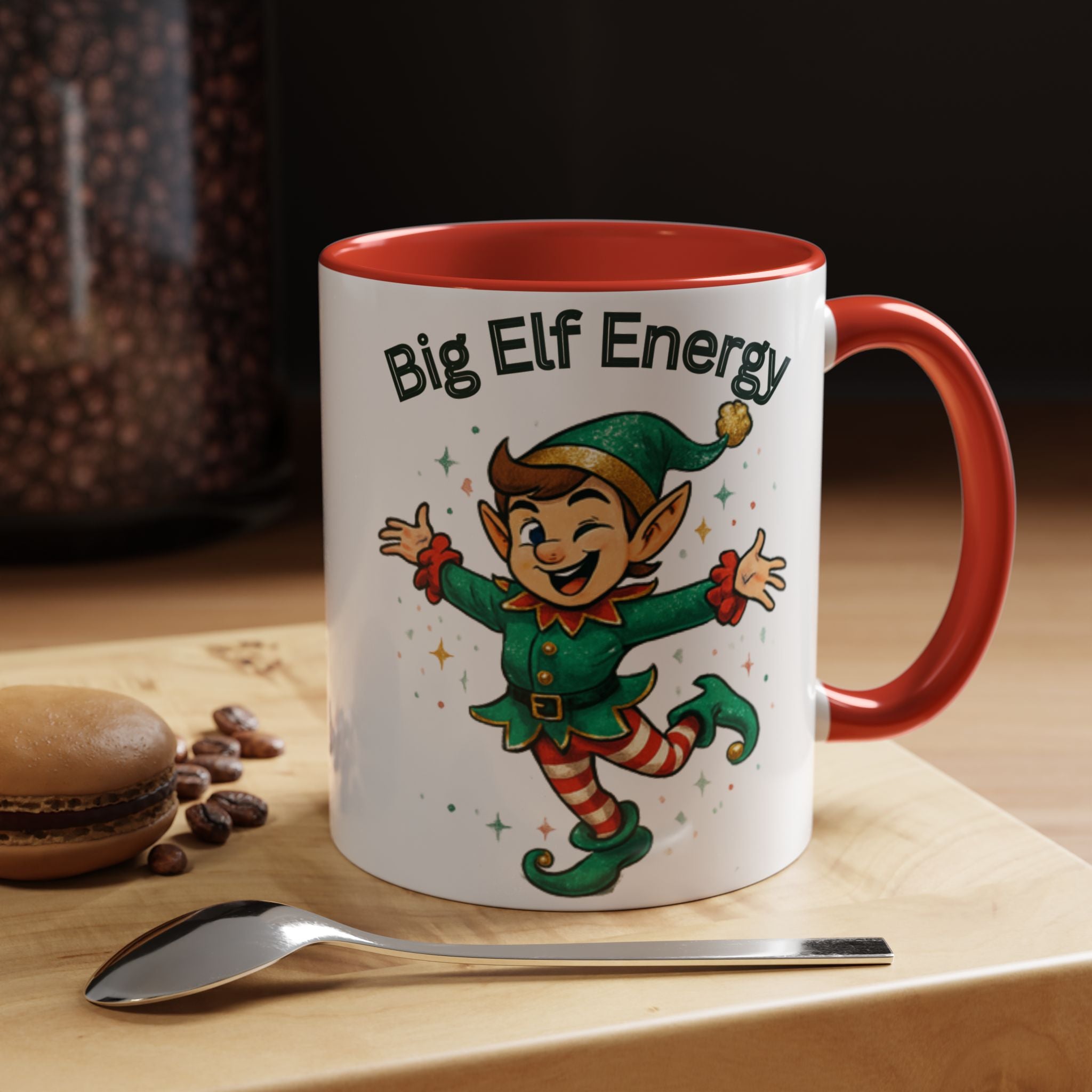 Big Elf Energy Coffee Mug — Holiday Christmas Elf Accent Mug (11/15oz)