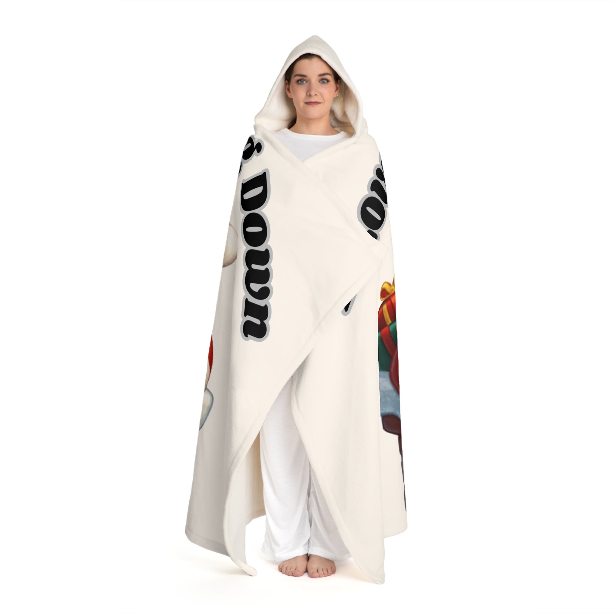 I love Going Down Santa Chimney -Sherpa Hooded Blanket