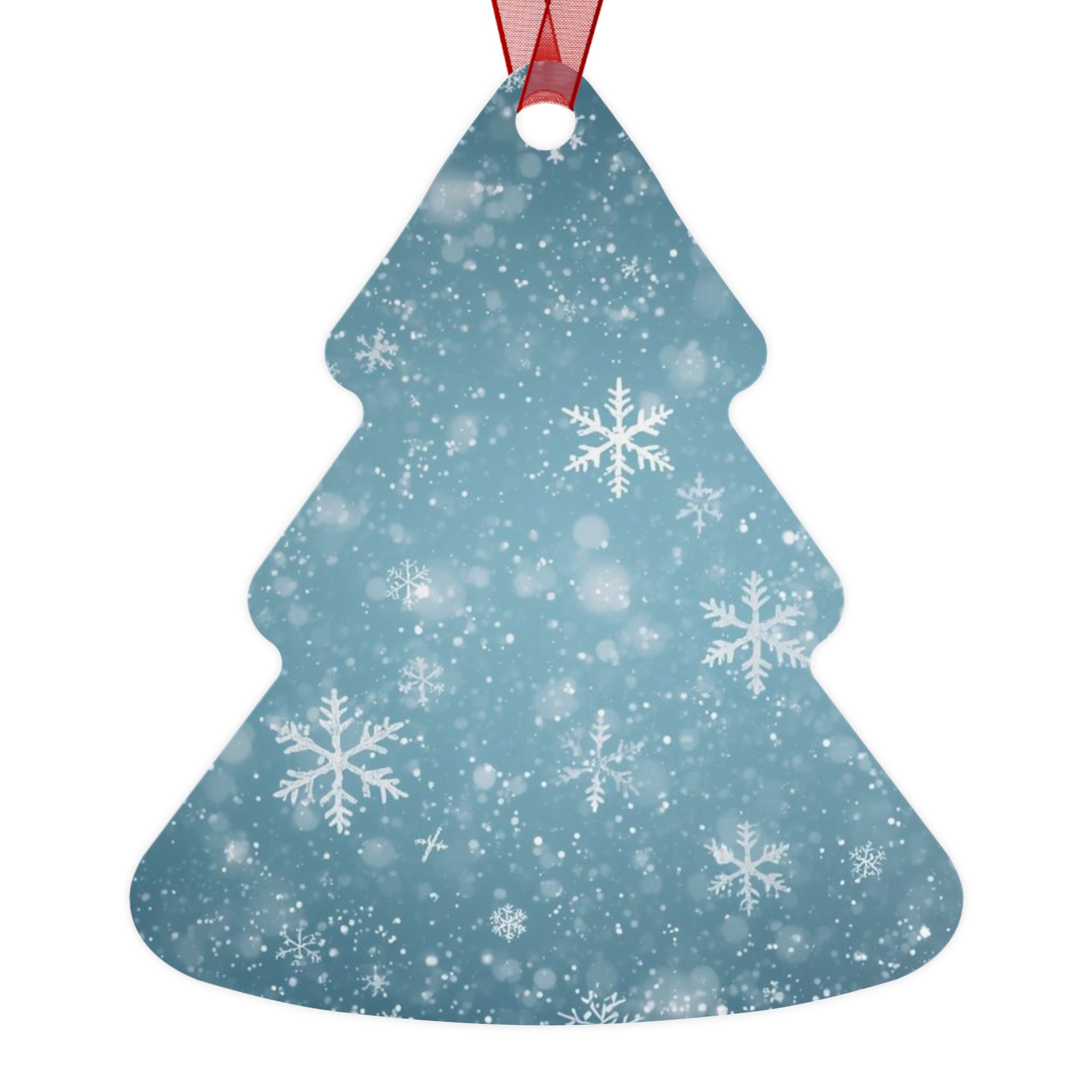 Snowflake Bell Metal Ornament — Blue Winter Holiday Christmas Decoration